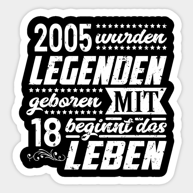 18. Geburtstag Volljährig 2005 Geburtstag Sprüche Geschenk Sticker